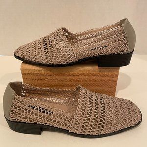 Karen Scott "Bayside" Soft Step Loafer Taupe Mesh 1" Heel Size 7M
